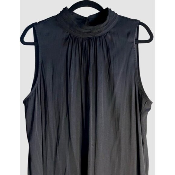 WORTHINGTON Womens Black Sleeveless Mock Neck Blouse Keyhole Back Flowing PXL - Picture 6 of 11